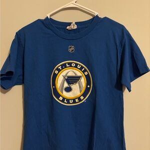 Women’s St. Louis Blues T.J. Oshie 74 Reebok NHL T-Shirt (Fits Small)